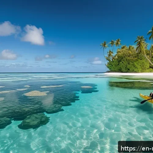 Home 30 마셜 제도에서의 카약 및 패들보드 체험 - A serene scene of a sit-on-top kayak gliding through crystal-clear, calm lagoons of the Marshall Isl...